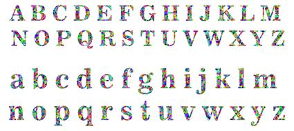colorful prismatic chromatic letters