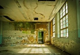 photo of inside of abandoned school