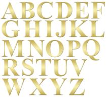 alphabet with gold letters