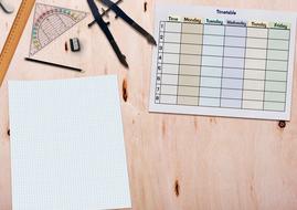 Timetable and Paper and Ruler