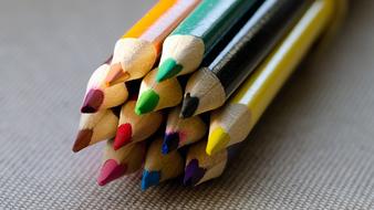 Pencils of different Colors in stack