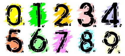 numbers kids set drawing