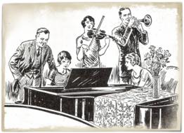 band violin vintage drawing