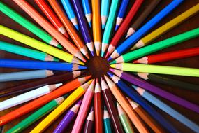 closeup photo of rays from colored pencils