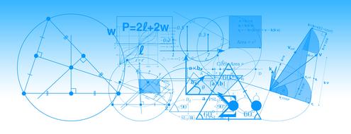 mathematics formula physics blue banner