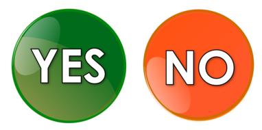 yes no button orange green drawing