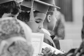Little Girl Graduation black and white