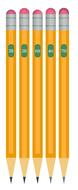 drawn five school pencils