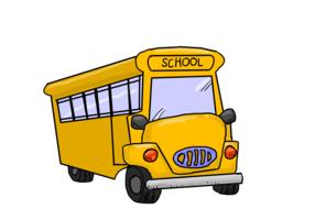 Drawing of the yellow school bus at white background
