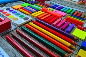 School supplies laid out neatly
