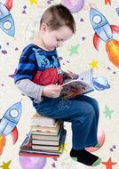 Reading Preschool boy