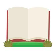 painted open book on stand