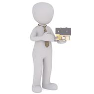 fax white male 3d model house hand