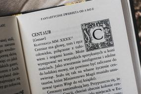Harry Potter, open book, detail