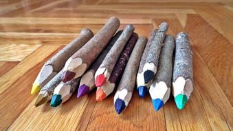 multi-colored pencils made of wood