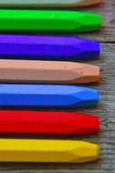 School supplies colors crayon