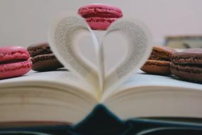 macaroons on open Book