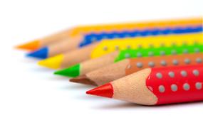 Colored Pencils with grey dots