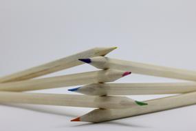 rainbow pencils on the white background