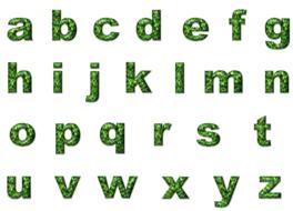 green low case alphabet