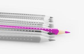 Pencils grey and one pink