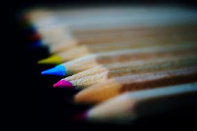 macro photo of school pencils