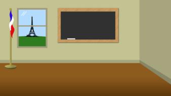 french class room as a drawing