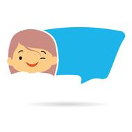 animated girl with speech cloud