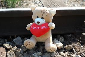 Teddy Bear toy on a railway