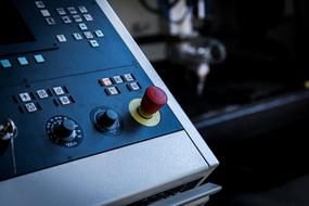 control panel of a box cutting machine at a polytechnic university