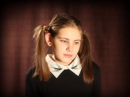 sad Girl Pigtails
