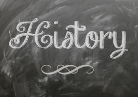 history blackboard chalk drawing