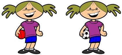 sports girl school drawing