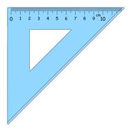 drawn triangular ruler
