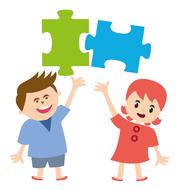 girls boy puzzle kids drawing