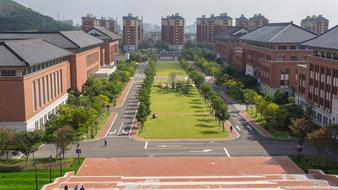 panoramic view of the university campus Zhoushan