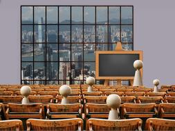 image of a group in a lecture class in a metropolis