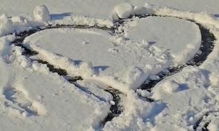 painted heart in the snow