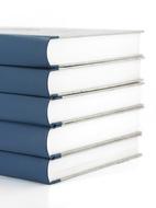 stack of books with blue cover