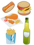 fast foods and fizzy drinks, unhealthy food group