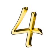 4, golden digit, render