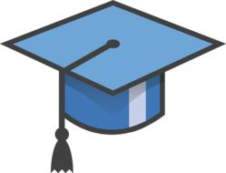 hat graduation blue drawing