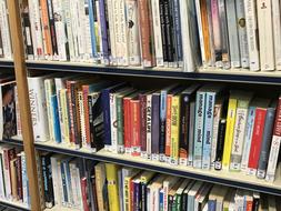 photo of library books on a shelf