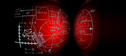 geometry mathematics cube red text