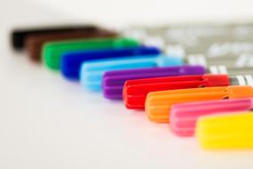 Color Pencils white table