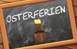 osterferien text board
