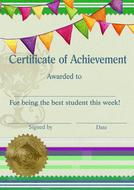 Colorful certificate template for student