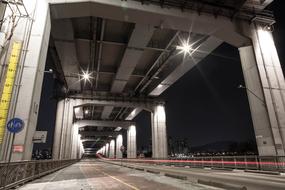 night view of the bridge in lighting