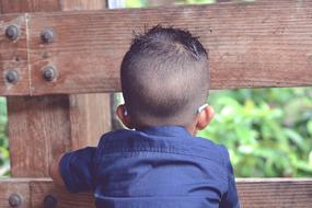 portrait of back view of Boy preschooler