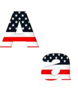 letter alphabet american flag a drawing